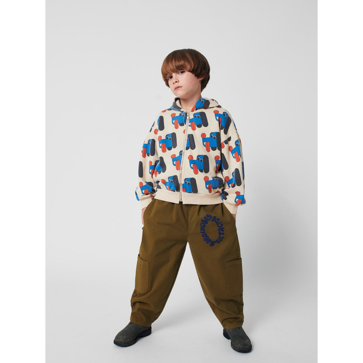 Bobo Choses Offwhite Doggy Mate All Over Zipped Hoodie