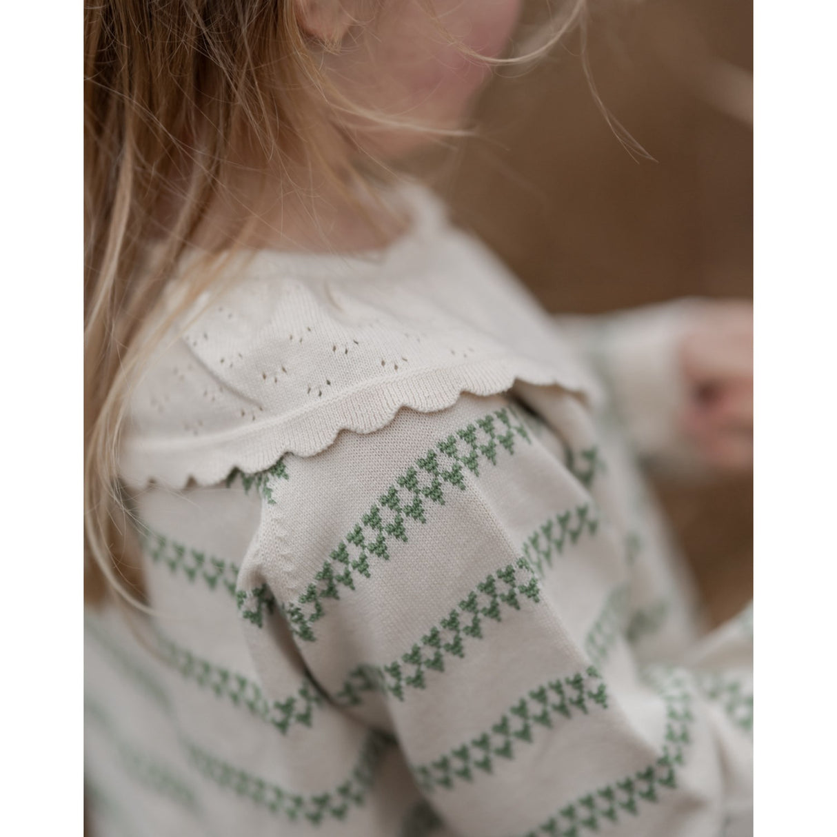 Hanevild Shale Green Heart Cardigan