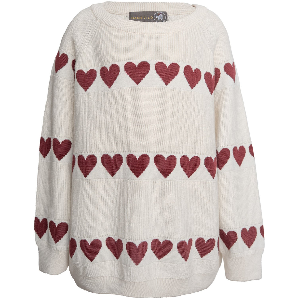 Hanevild Ivory Red Heart Blouse