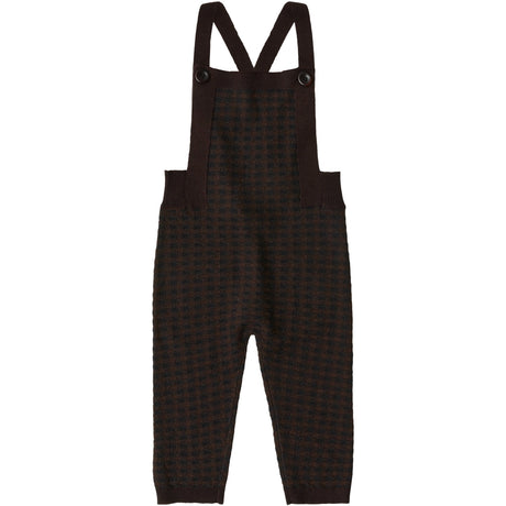 FUB Mocca/Dark Navy Baby Checked Overalls