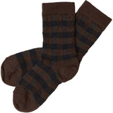 FUB Mocca/Dark Navy 2-Pack Check Socks