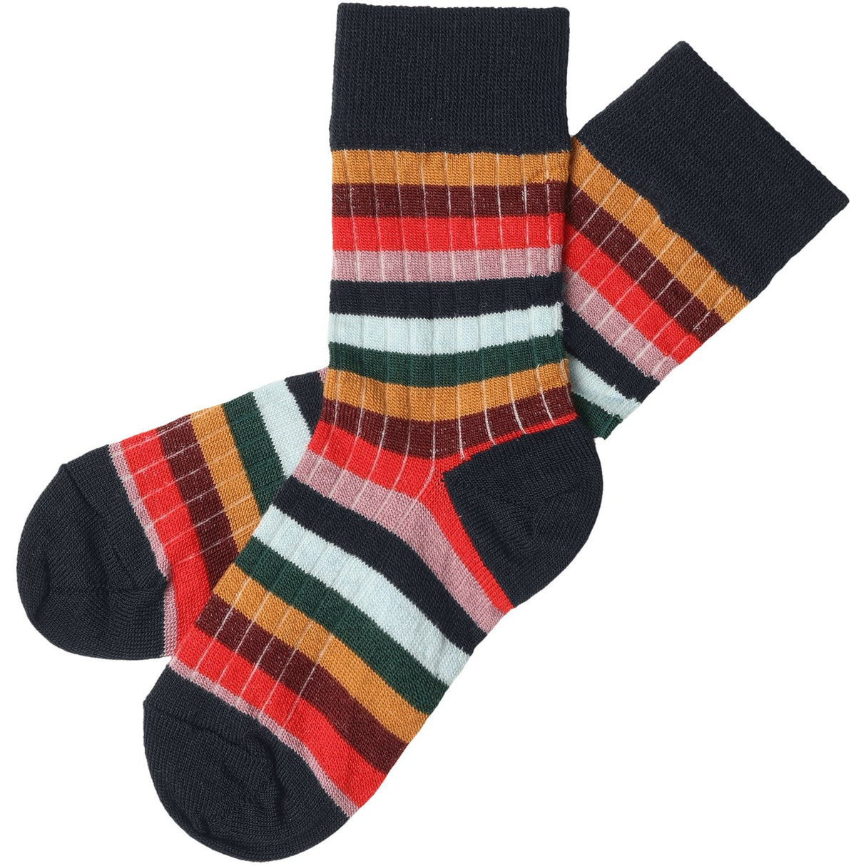 FUB Dark Navy/Multi Stripe 2-Pack Classic Stripe Socks