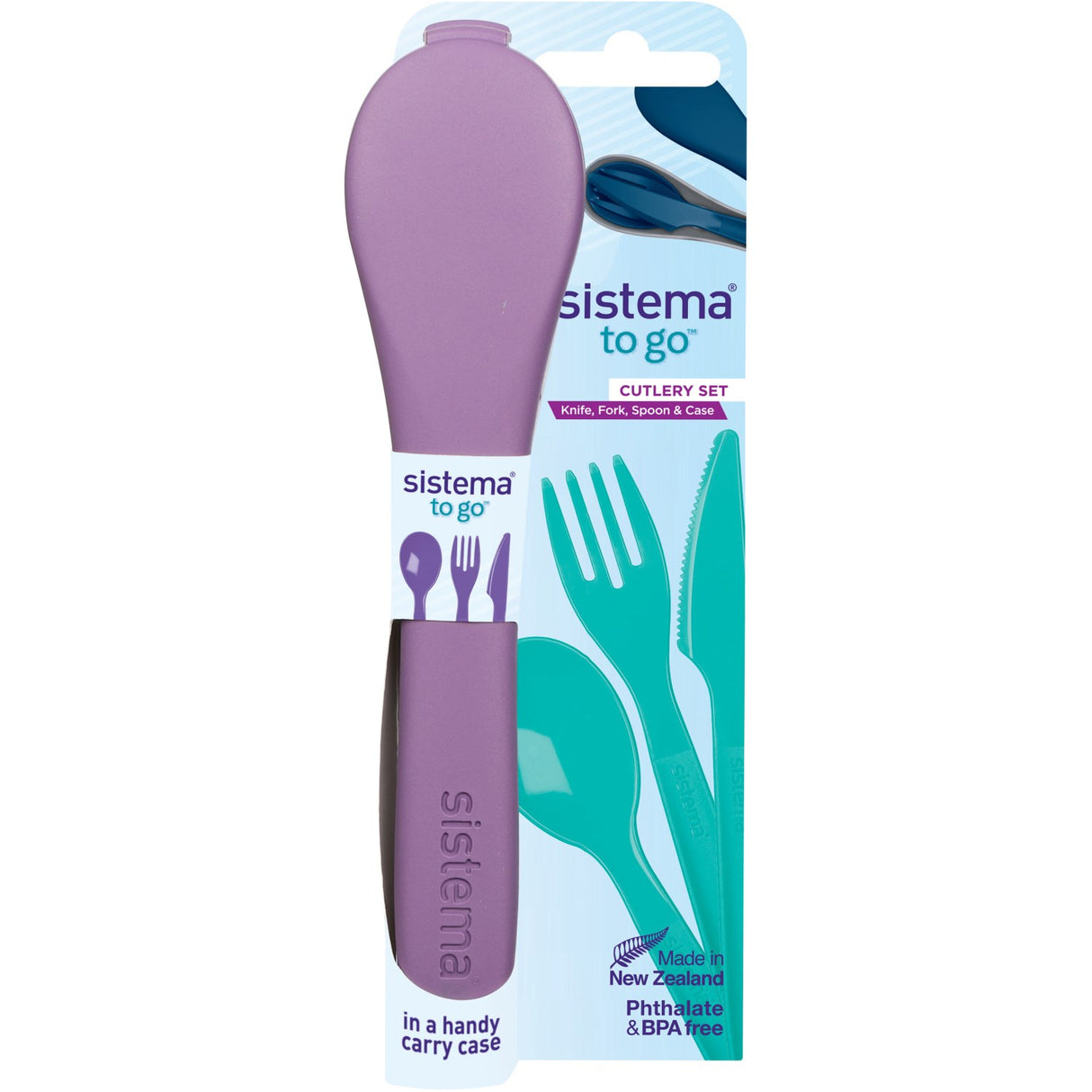 Sistema Misty Purple To Go Cutlery Set