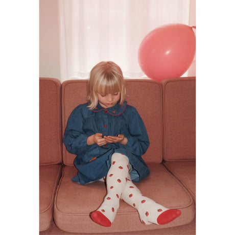 Flöss Mid Blue Strawberry Vilma Dress