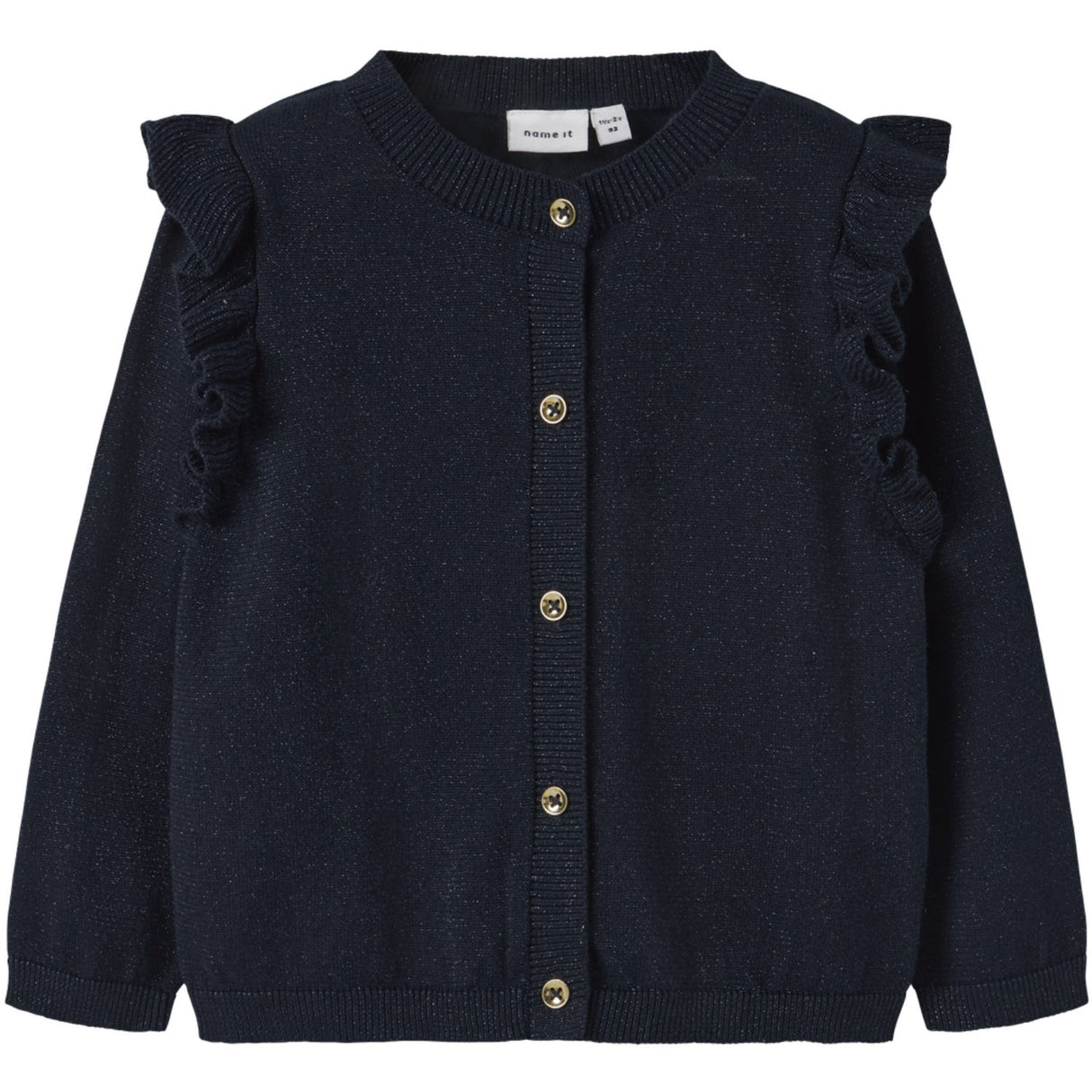 Name It Dark Sapphire Tone In Tone Lurex Nmfabinne Ls Knit Card Noos