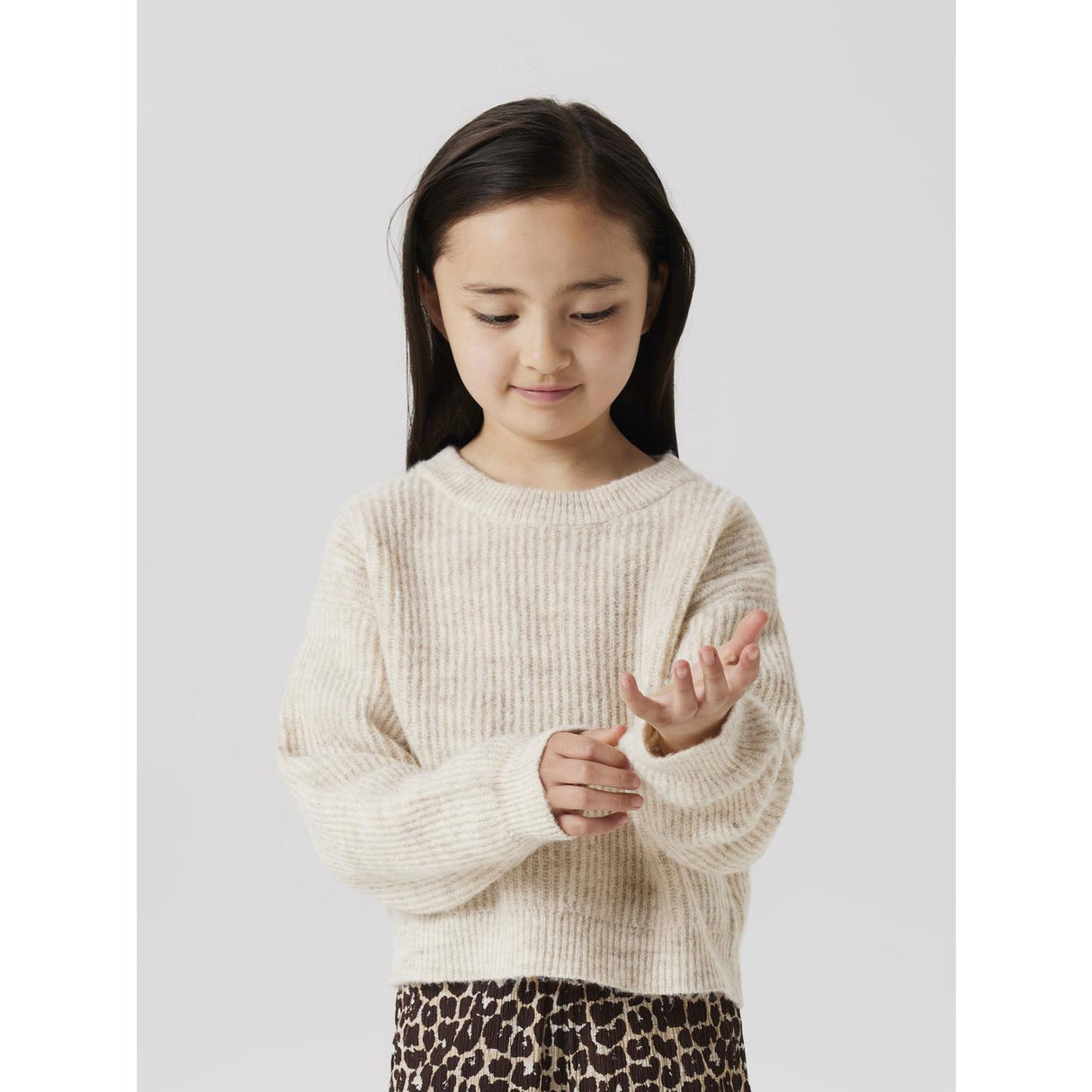 Name It Pure Cashmere Nkfholly Ls Boxy Short Knit Noos