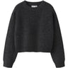 Name It Dark Grey Melange Nkfholly Ls Boxy Short Knit Noos