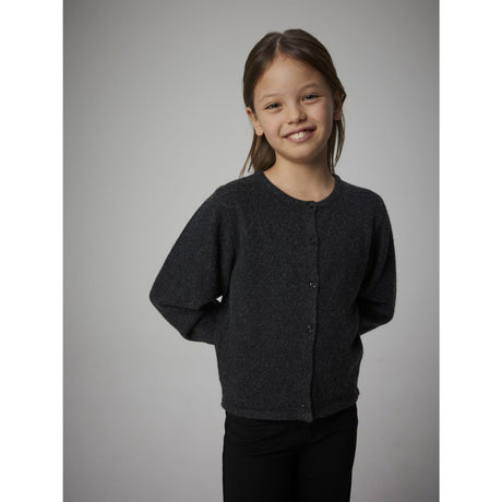 Name It Dark Grey Melange Nkfsaluna Ls Knit Card Noos