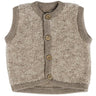 Smallstuff Natur Melange Vest With Buttons Bouclé Merino Wool