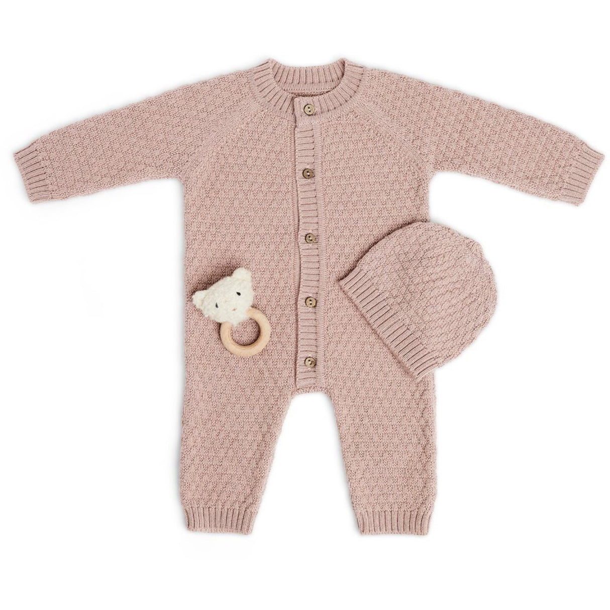 Smallstuff Powder Jumpsuit Square Knit Merino Wool