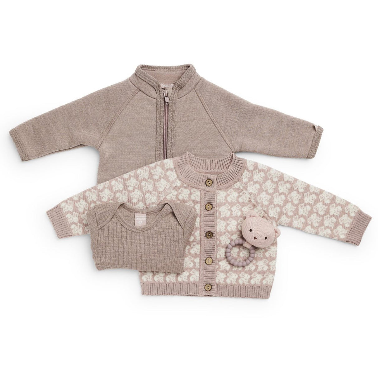Smallstuff Powder Cardigan Ao Rabbits Merino Wool Powder