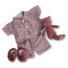 Smallstuff Doll Clothing Flower Pyjamas With Slippers & Teddy