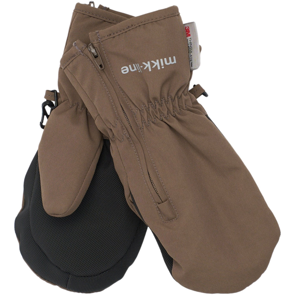 Mikk-Line Chocolate Chip Polyester Tussor Mittens With Zipper