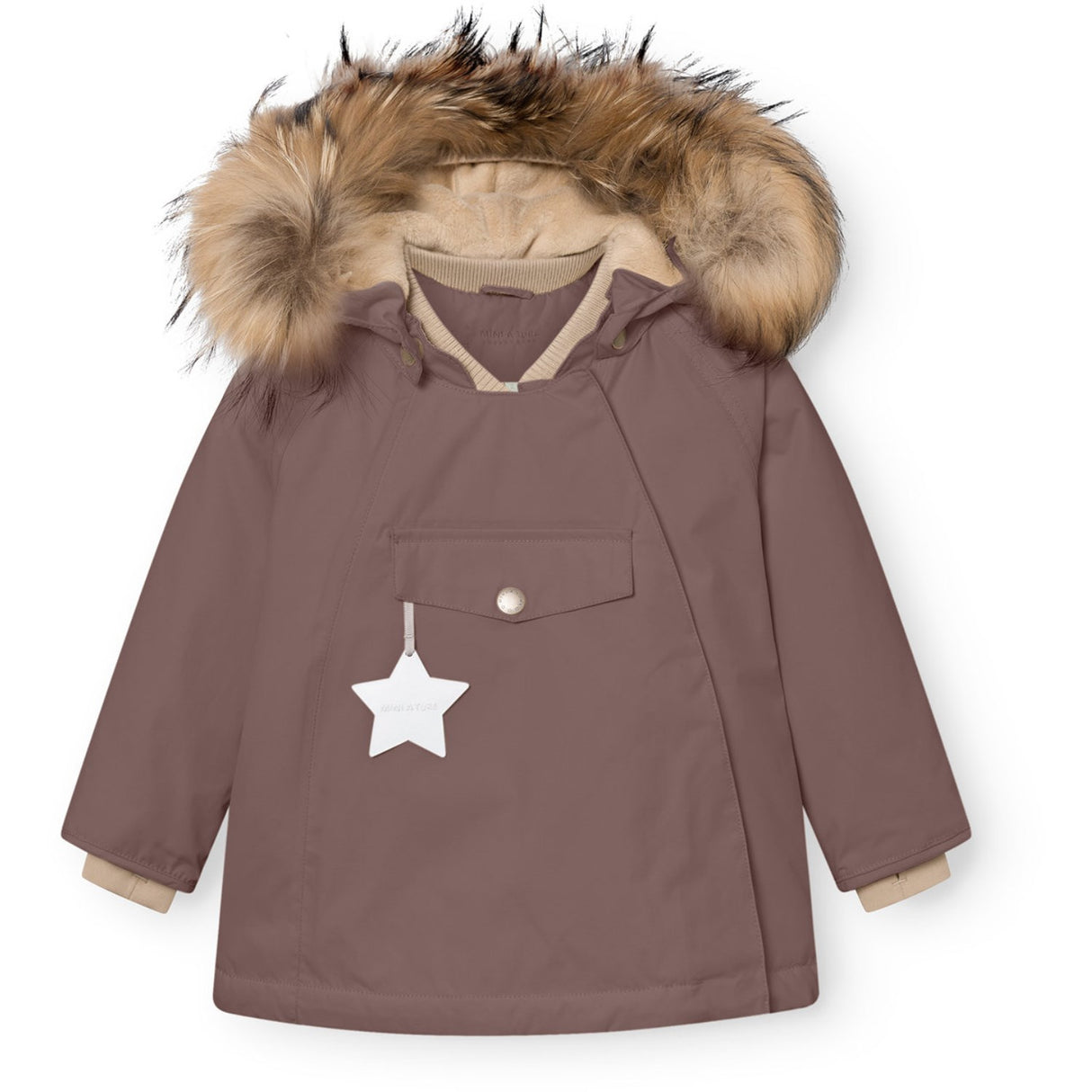 Mini A ture Peppercorn Plum Matwang Fleece Lined Winter Jacket Fur. GRS