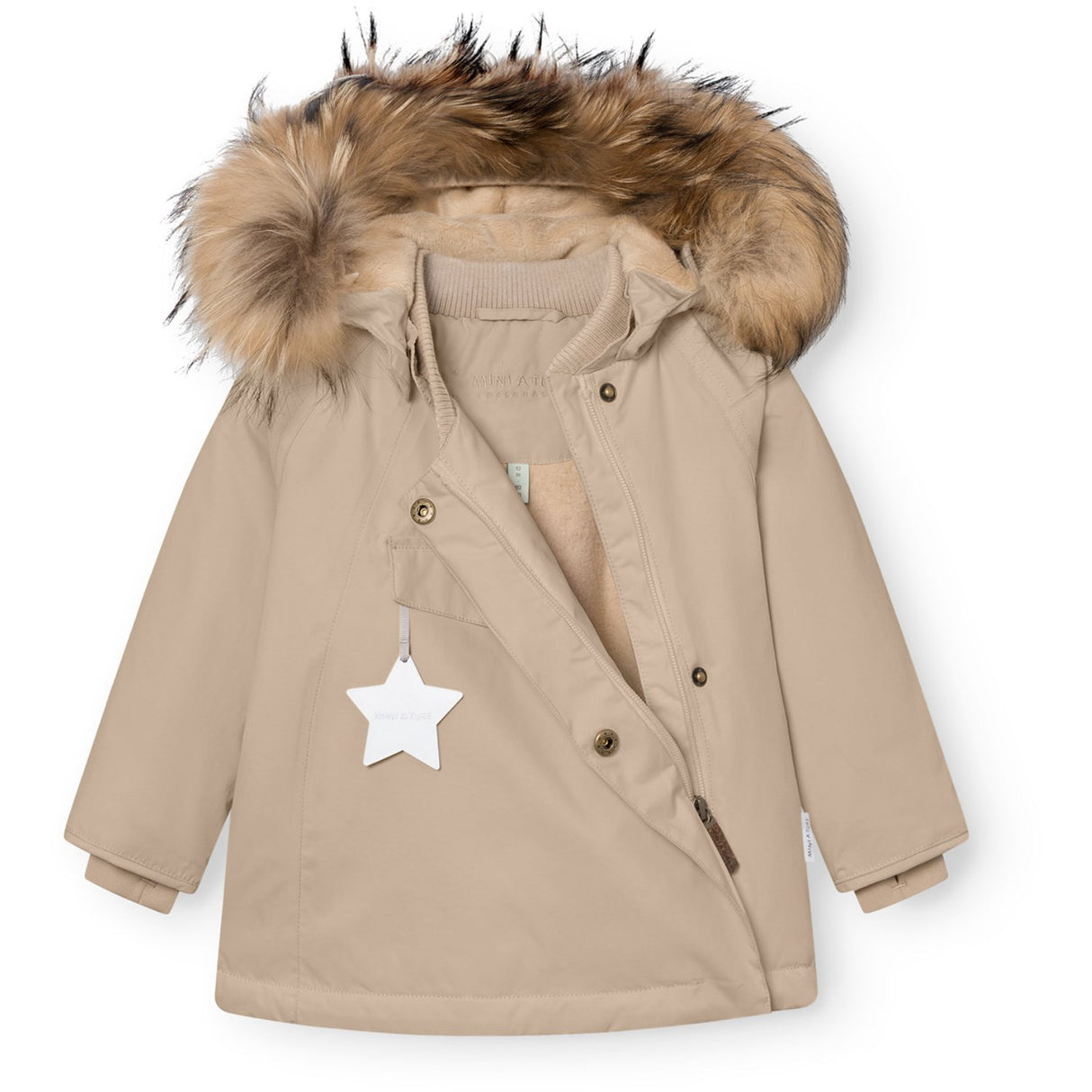 Mini A ture Savannah Tan Matwang Fleece Lined Winter Jacket Fur. GRS