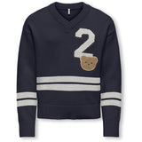 kids ONLY Night Sky Badge/Cloud Dancer Kogjanny Life L/S Varsity V-Neck Knt