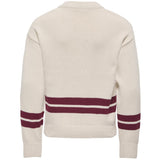 kids ONLY Birch Badge/Cabernet Kogjanny Life L/S Varsity V-Neck Knt