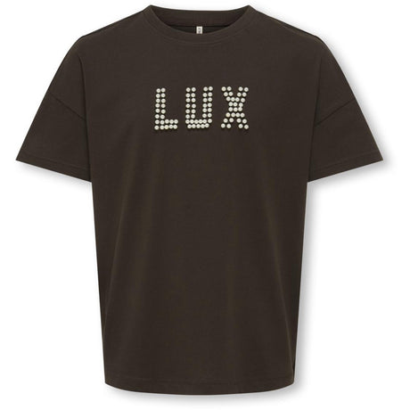 kids ONLY Black Coffee Lux Kogkate Life Ss O-Neck Pearl Top Jrs