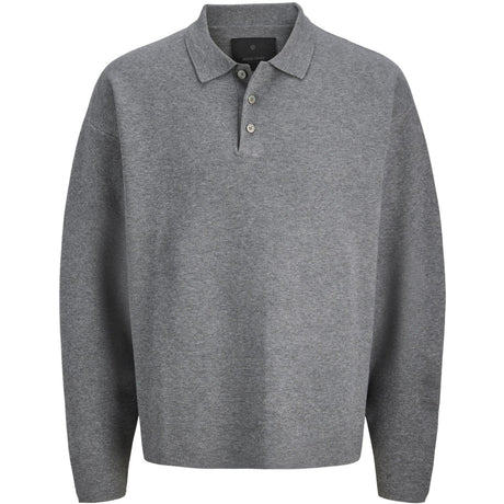 Jack & Jones Junior Medium Grey Melange Jprblabradfort Knit Polo Ln Jnr
