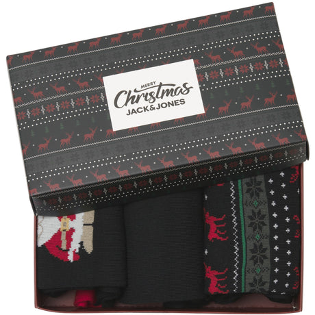 Jack & Jones Junior Black Jacxmas Reindeer Socks Giftbox Jnr