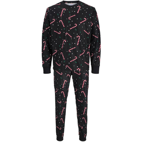 Jack & Jones Junior Black Candy Cane Jactristan Printed Lounge Set W Jnr