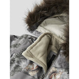Name It Ultimate Grey Woodland Nmnsnow10 Suit Aop Fo