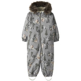 Name It Ultimate Grey Woodland Nmnsnow10 Suit Aop Fo
