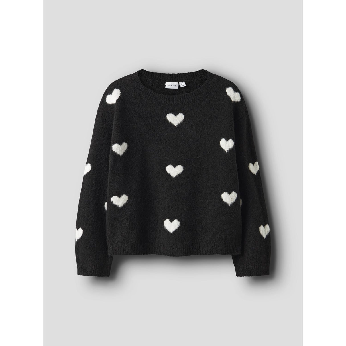 Name It Black Cloud Dancer Hearts Nkfona Ls Knit
