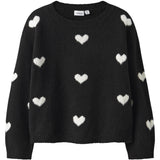 Name It Black Cloud Dancer Hearts Nkfona Ls Knit