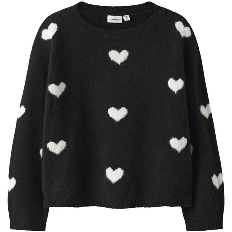 Name It Black Cloud Dancer Hearts Nkfona Ls Knit