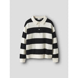 Name It Black Nkmobert Ls Loose Knit Polo