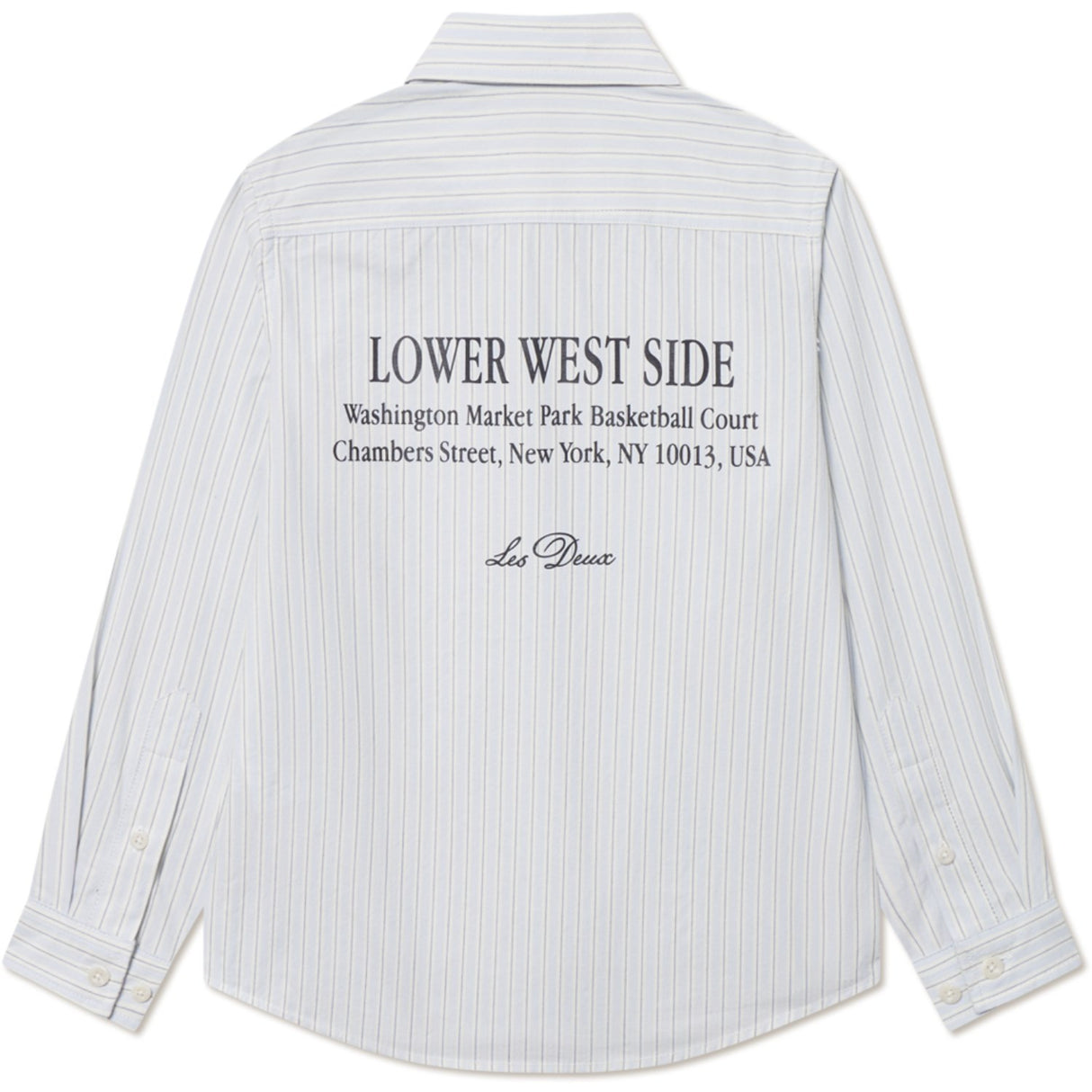 Les Deux Kids Xenon Blue Kent Print Stripe Poplin Shirt KIDS