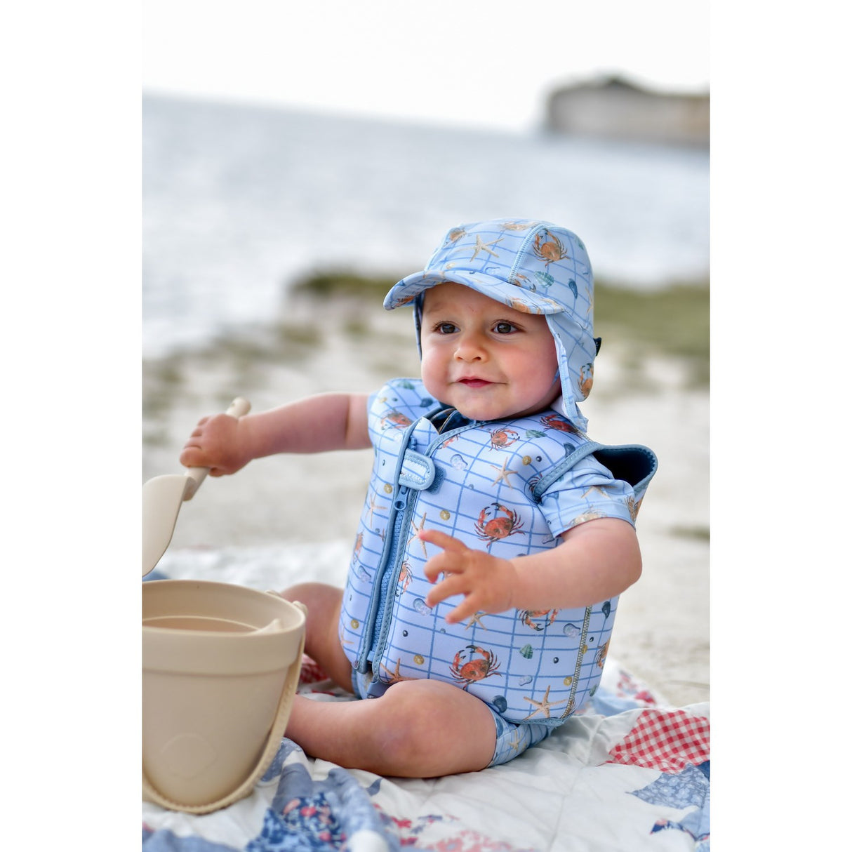 Mikk-Line Faded Denim Swim Hat UV AOP