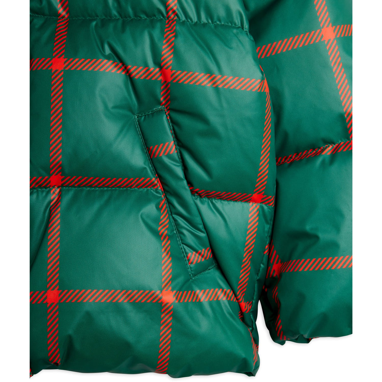 Mini Rodini Green Plaid AOP Citypuffer