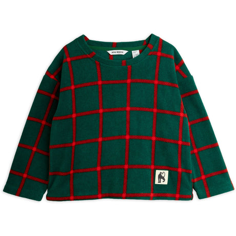 Mini Rodini Green Plaid AOP Fleece Ls Top