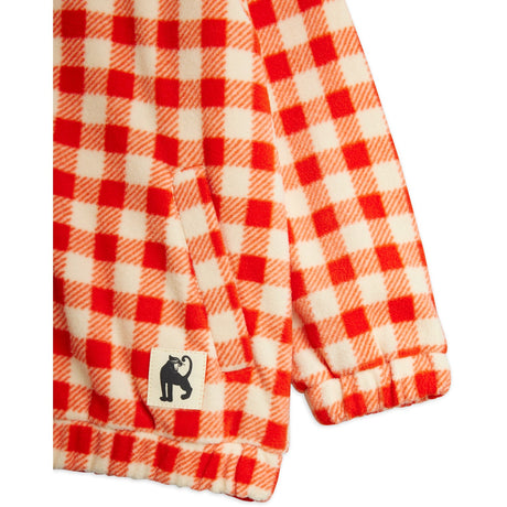 Mini Rodini Red Gingham AOP Fleece Jacket