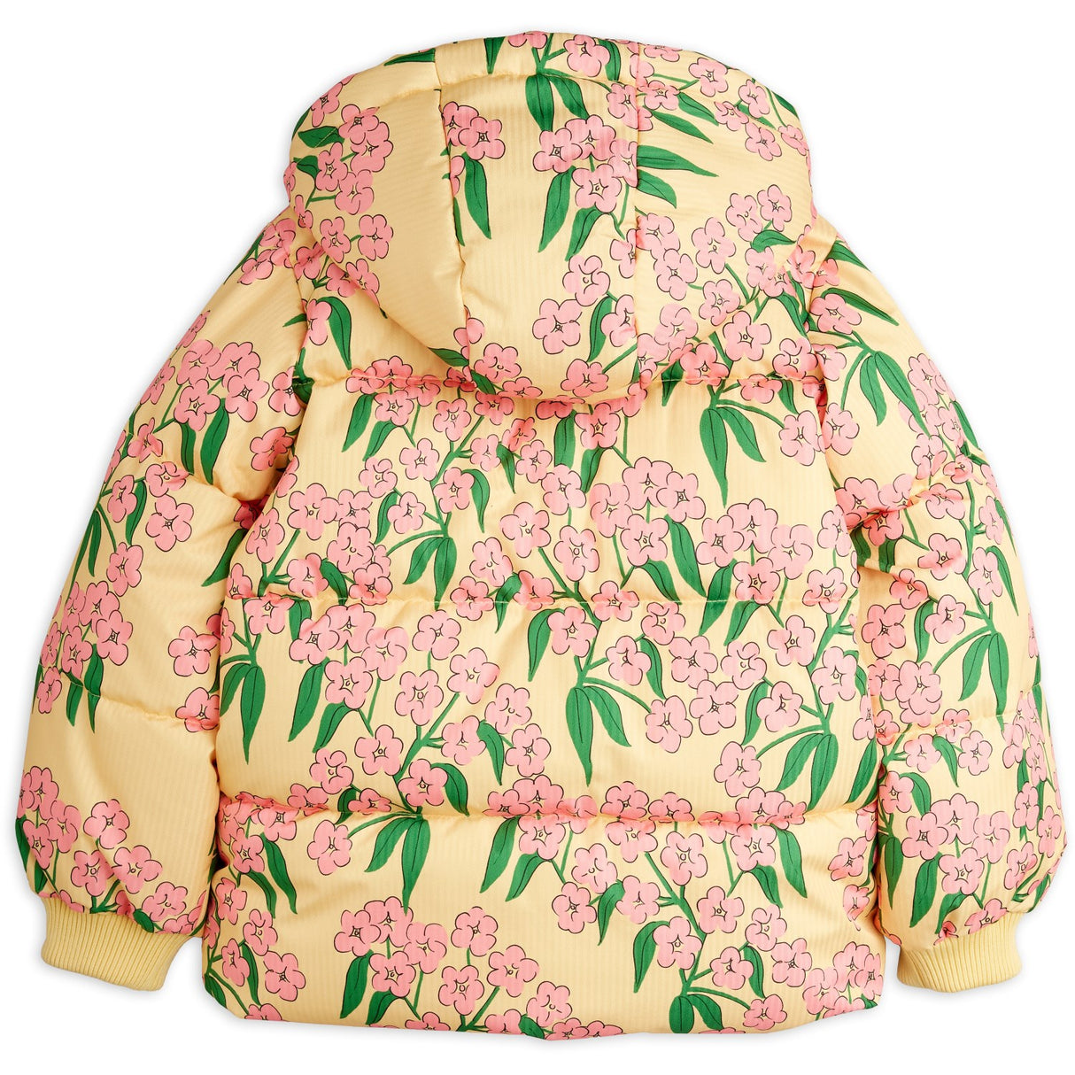 Mini Rodini Yellow Alpine Flowers AOP Hooded Puffer