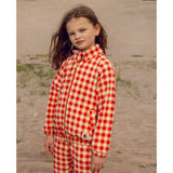 Mini Rodini Red Gingham AOP Fleece Jacket