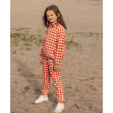 Mini Rodini Red Gingham AOP Fleece Jacket