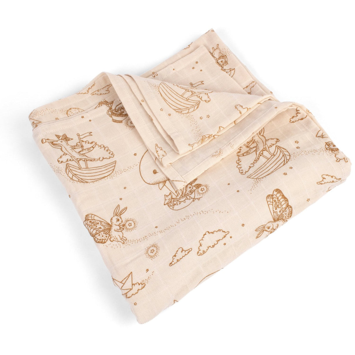 FILIBABBA Dreamy Adventurers Muslin Swaddle Diaper 120x120 Cm Gots