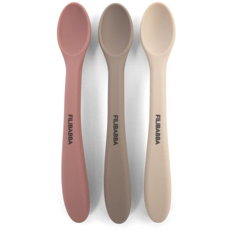FILIBABBA Rose Mix Silicone Feeding Spoons 3-Pack
