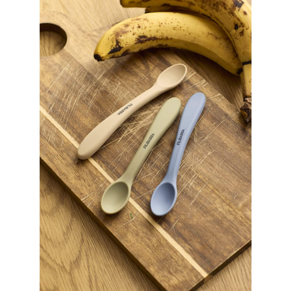 FILIBABBA Ocean Mix Silicone Feeding Spoons 3-Pack