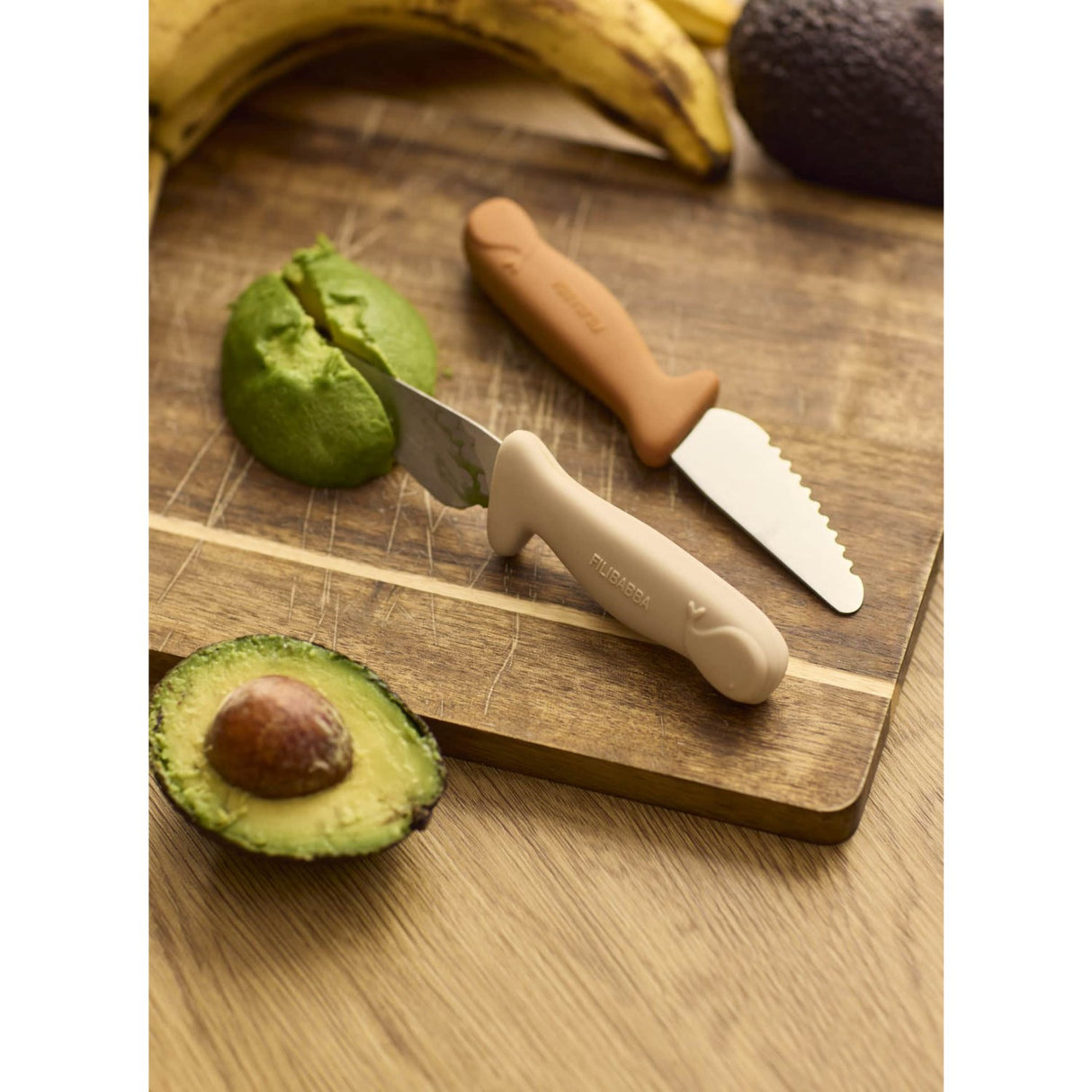 FILIBABBA Pumpkin + Offwhite Beginner's Cutting Knives 2-Pack