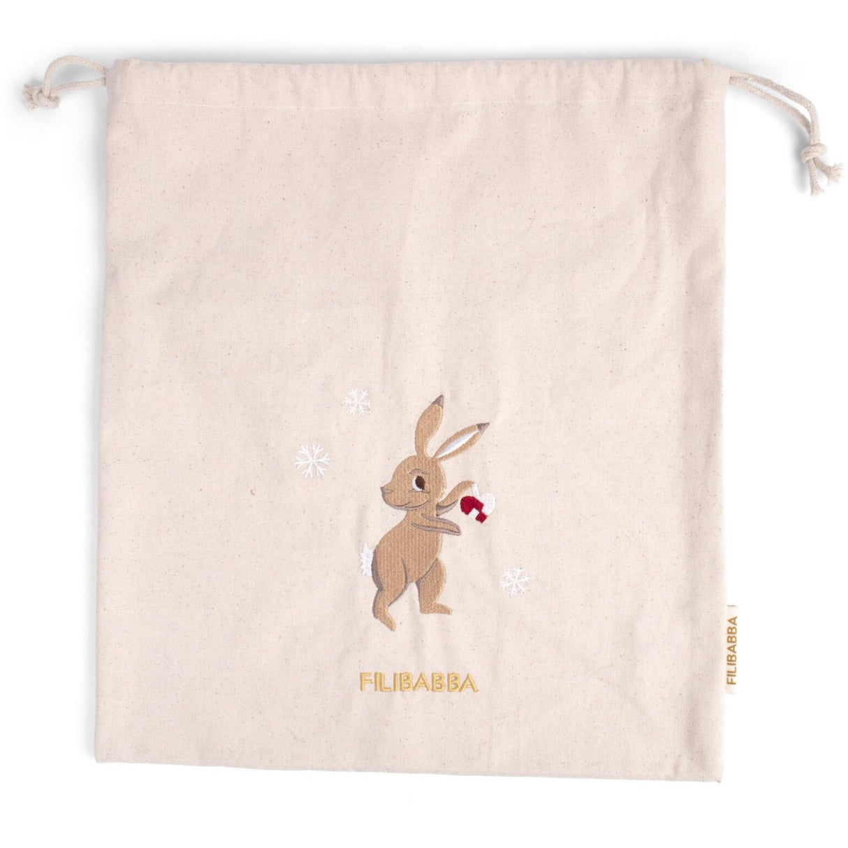 FILIBABBA Hare Embroidered Gift Bag Gots Wonderful Winter Mountain