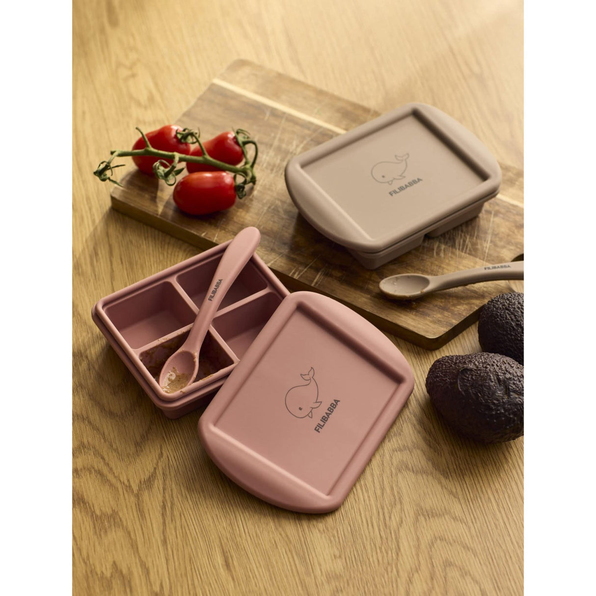 FILIBABBA Rose Mix Baby Food Freezer Tray 4x65 Ml 2-Pack