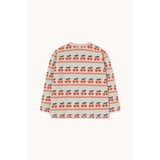 TinyCottons Light Cream Heather Cherry Pattern Rib T-Shirt