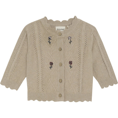 Minymo Beige Melange Cardigan Knit