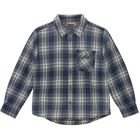 Minymo China Blue Shirt Ls Check