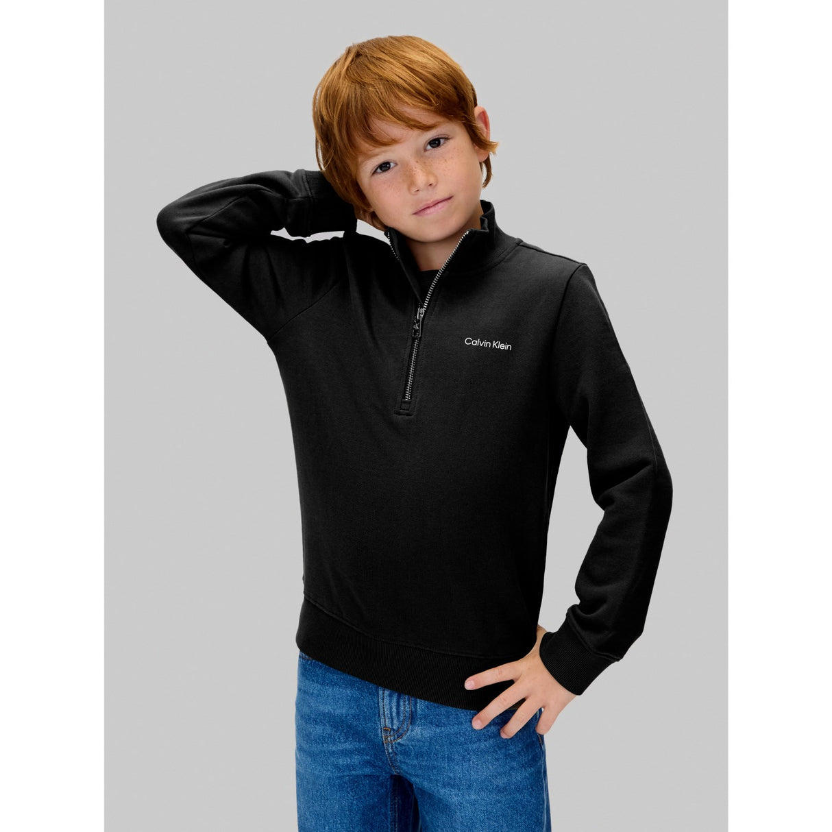 Calvin Klein Ck Black Chest Inst. Logo Half Zip