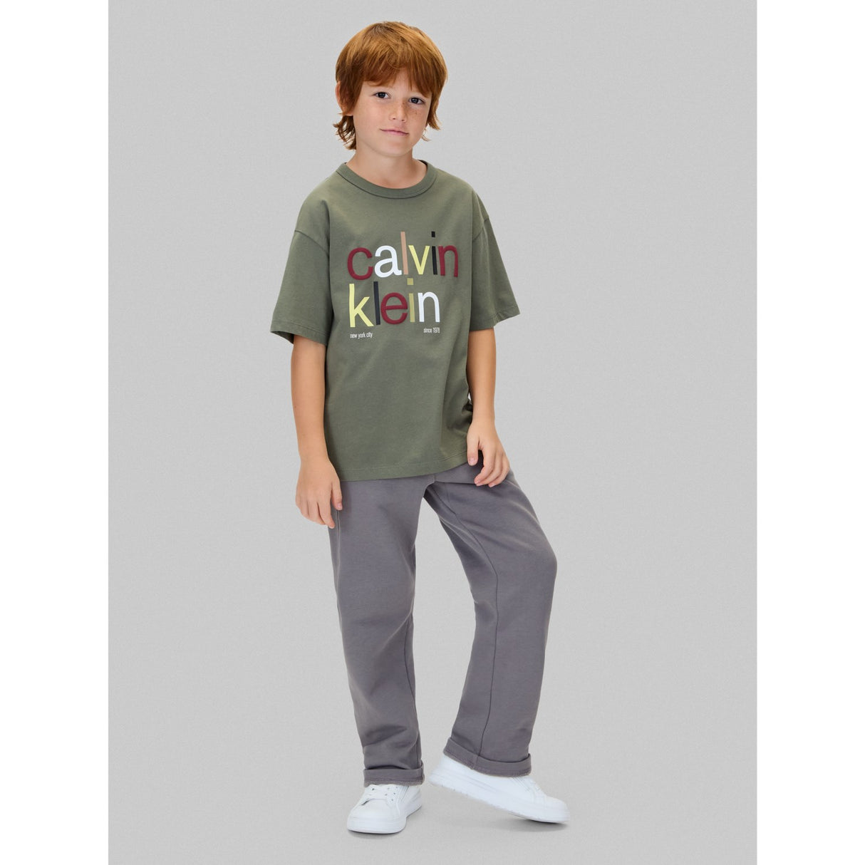 Calvin Klein Thyme Color Logo Graphic Ss T-Shirt